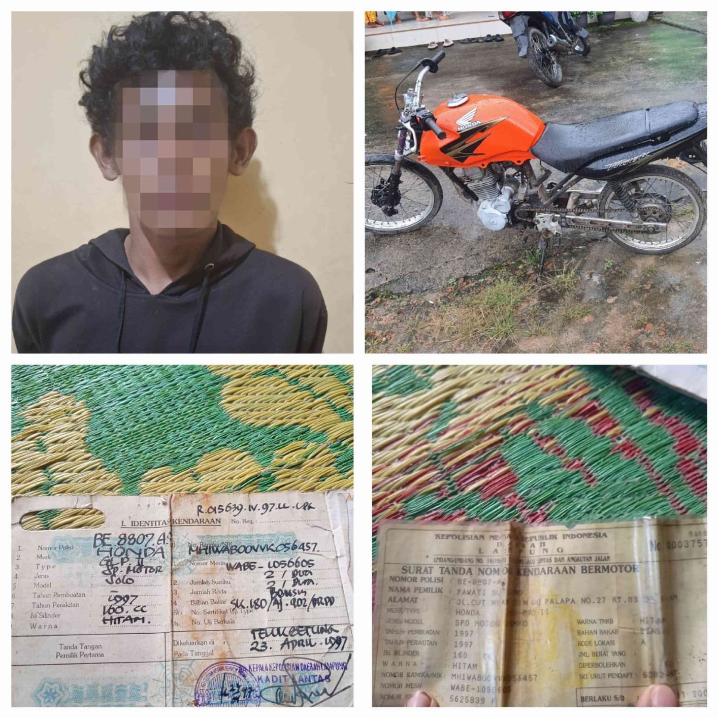 Tekab 308 Presisi Polres Tubaba Ungkap Kasus Curanmor, Mahasiswa Jadi Tersangka