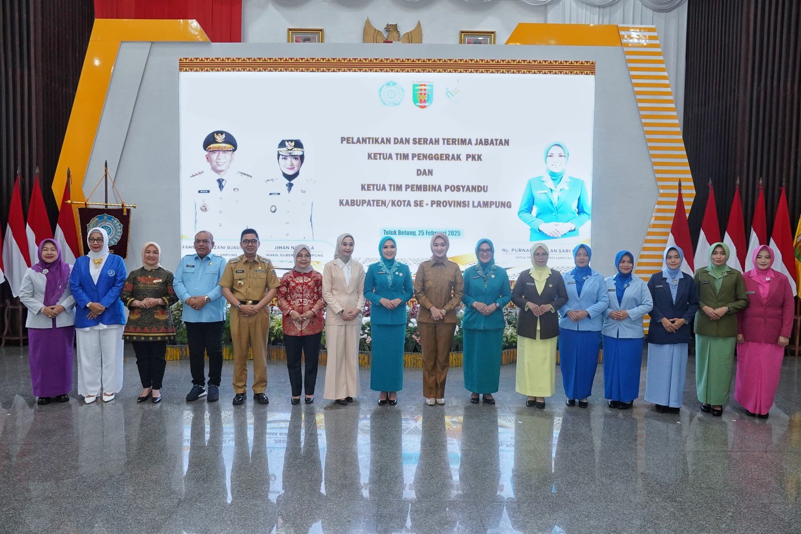 13 Ketua TP PKK dan Tim Pembina Posyandu se-Provinsi Lampung Dilantik, Wagub Jihan Nurlela Dorong Kolaborasi dan Inovasi