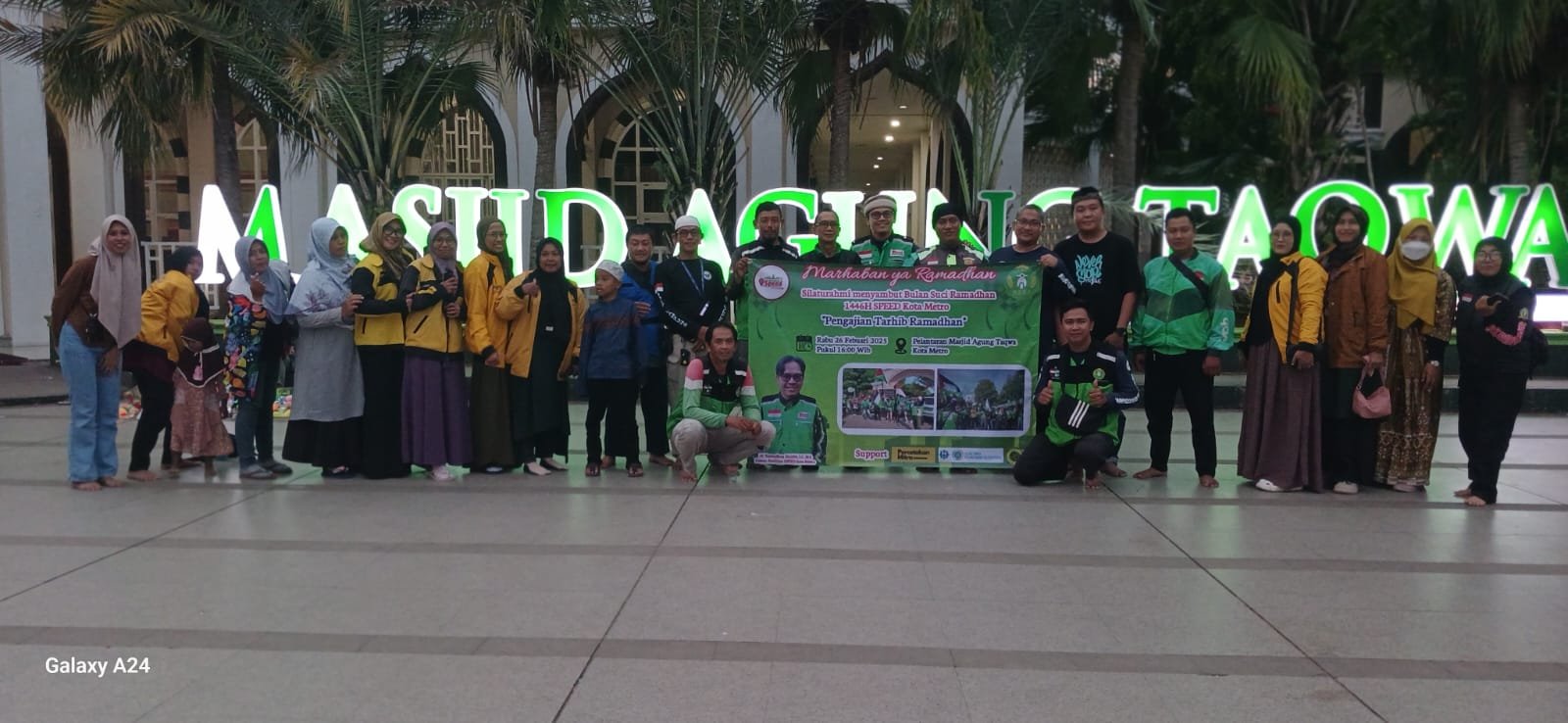 DPW Serikat Pengemudi Daring (SPEED) dan Korda SPEED Bandar Lampung Gelar Pengajian Tarhib Ramadhan di Masjid Agung Taqwa Metro