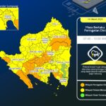 Peringatan dini hujan sedang hingga lebat yang dapat disertai petir dan angin kencang di wilayah Lampung