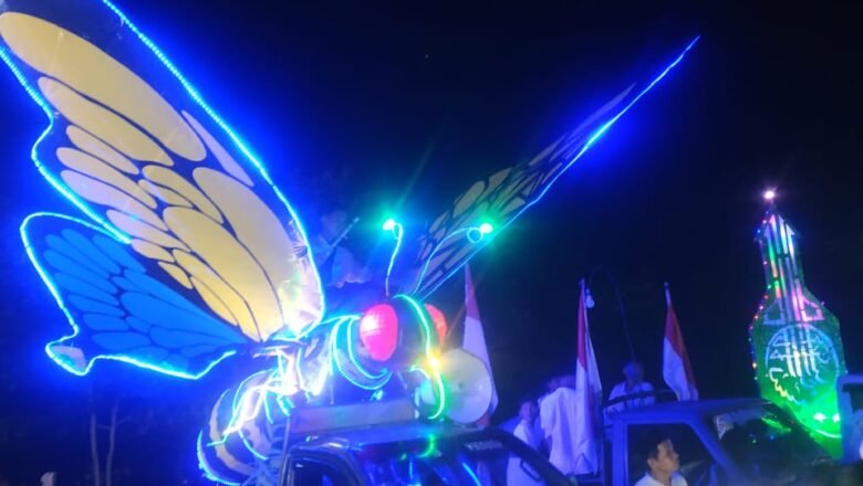 Parade Takbiran dan Kendaraan Hias Meriahkan Malam Idul Fitri di Gunung Pasir Jaya