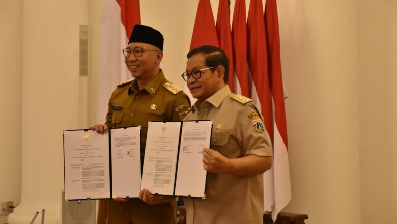 Pemerintah Provinsi Lampung Dan DKI Jakarta Menandatangani MoU Strategis Untuk Adopsi Aplikasi JAKI Dan Penguatan Distribusi Pangan Antar Provinsi