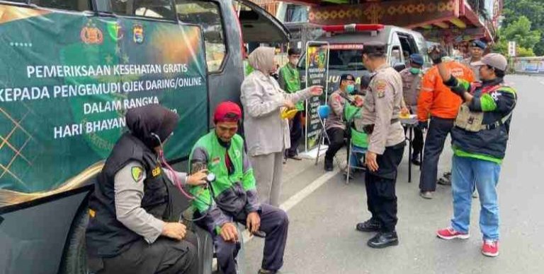 Polresta Bandar Lampung Gelar Pemeriksaan Gratis Ojol