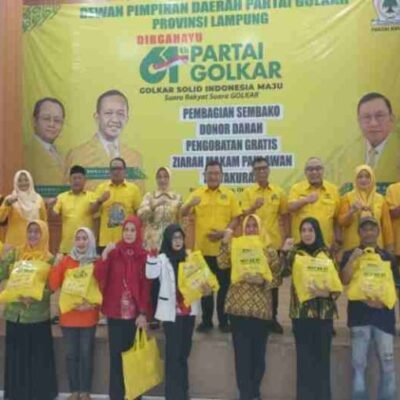 Golkar Lampung Bagikan 1000 Paket Sembako Gratis di HUT ke-61