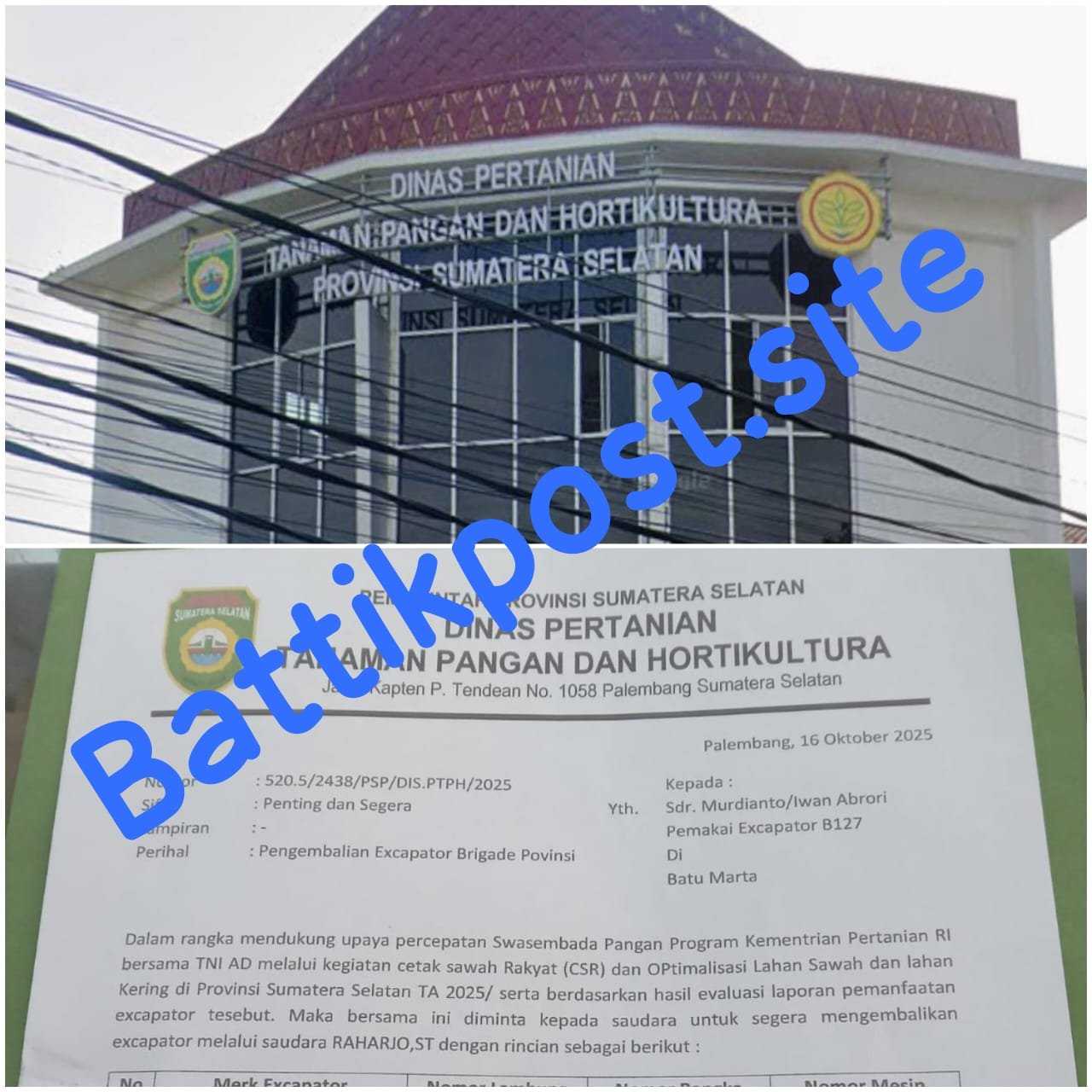 Skandal Excavator Negara Hilang di Sumsel, Surat Penarikan Dinyatakan Palsu