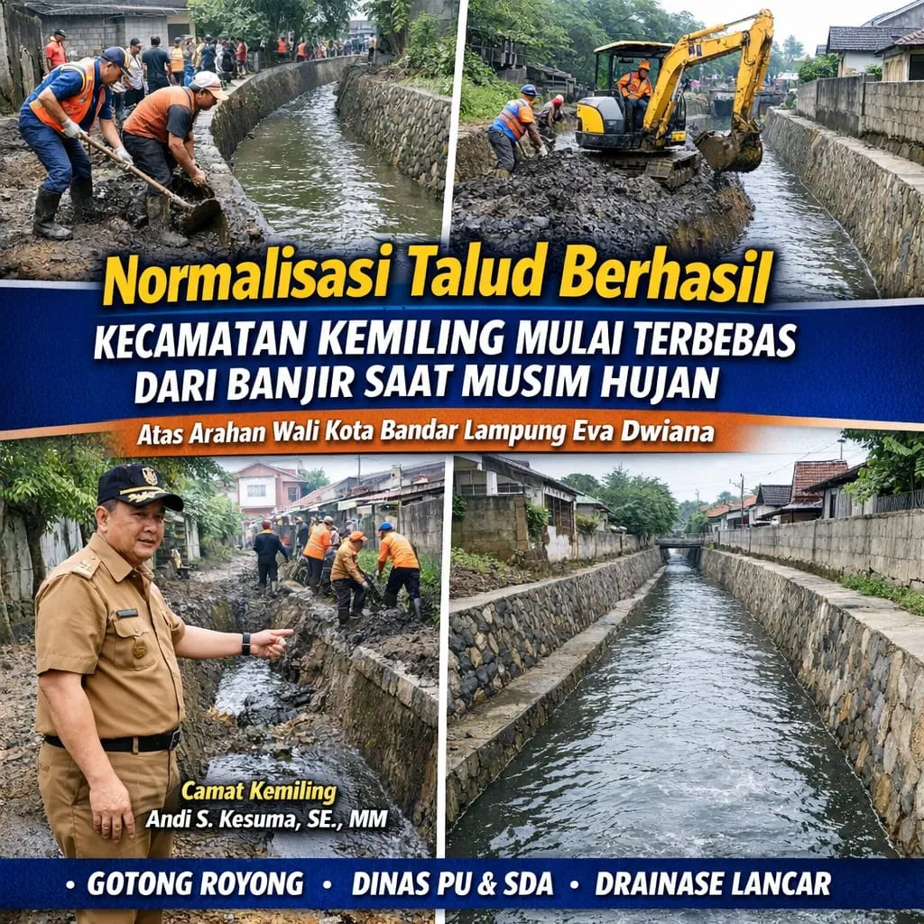 Normalisasi Talud Kemiling Berhasil, Banjir Mulai Berkurang