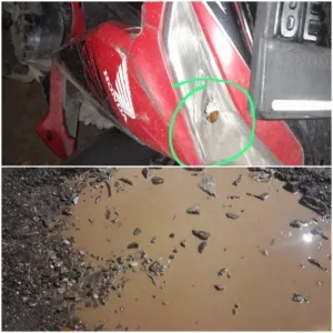 Jalan Rusak Sukarame Sebabkan Pengendara Terjatuh di Jalur Kampus