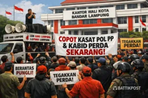 Dua LSM Demo di Kantor Wali Kota Bandar Lampung, Tuntut Copot Kasatpol PP