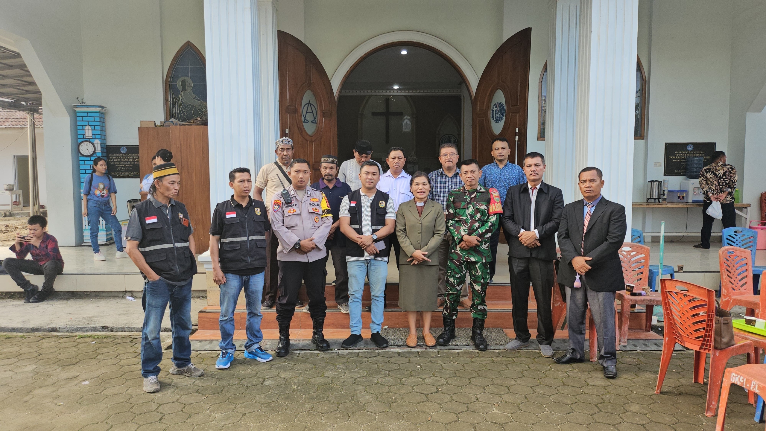 Pengamanan Ibadah Paskah Tanjung Senang Berjalan Aman