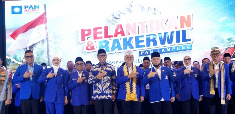 PAN Lampung Tunjukkan Kekompakan Saat Pelantikan DPW