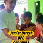 DPC Gerindra Tanggamus Gelar Jumat Berkah di Kota Agung