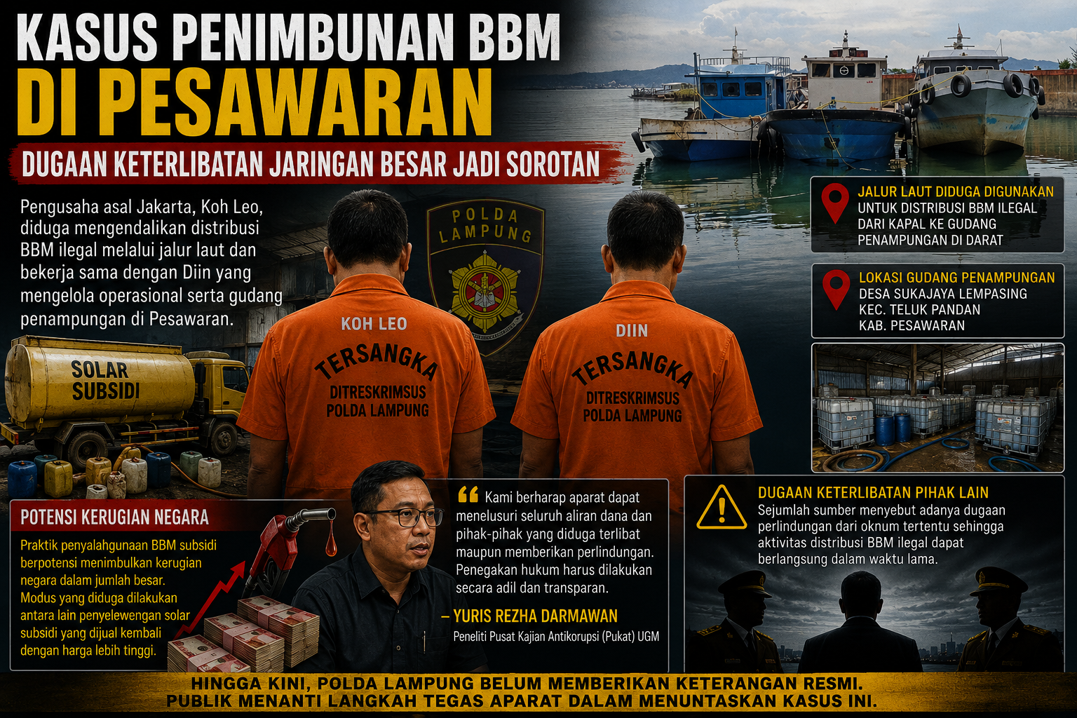 Kasus Penimbunan BBM Pesawaran, Dugaan Jaringan Besar Disorot