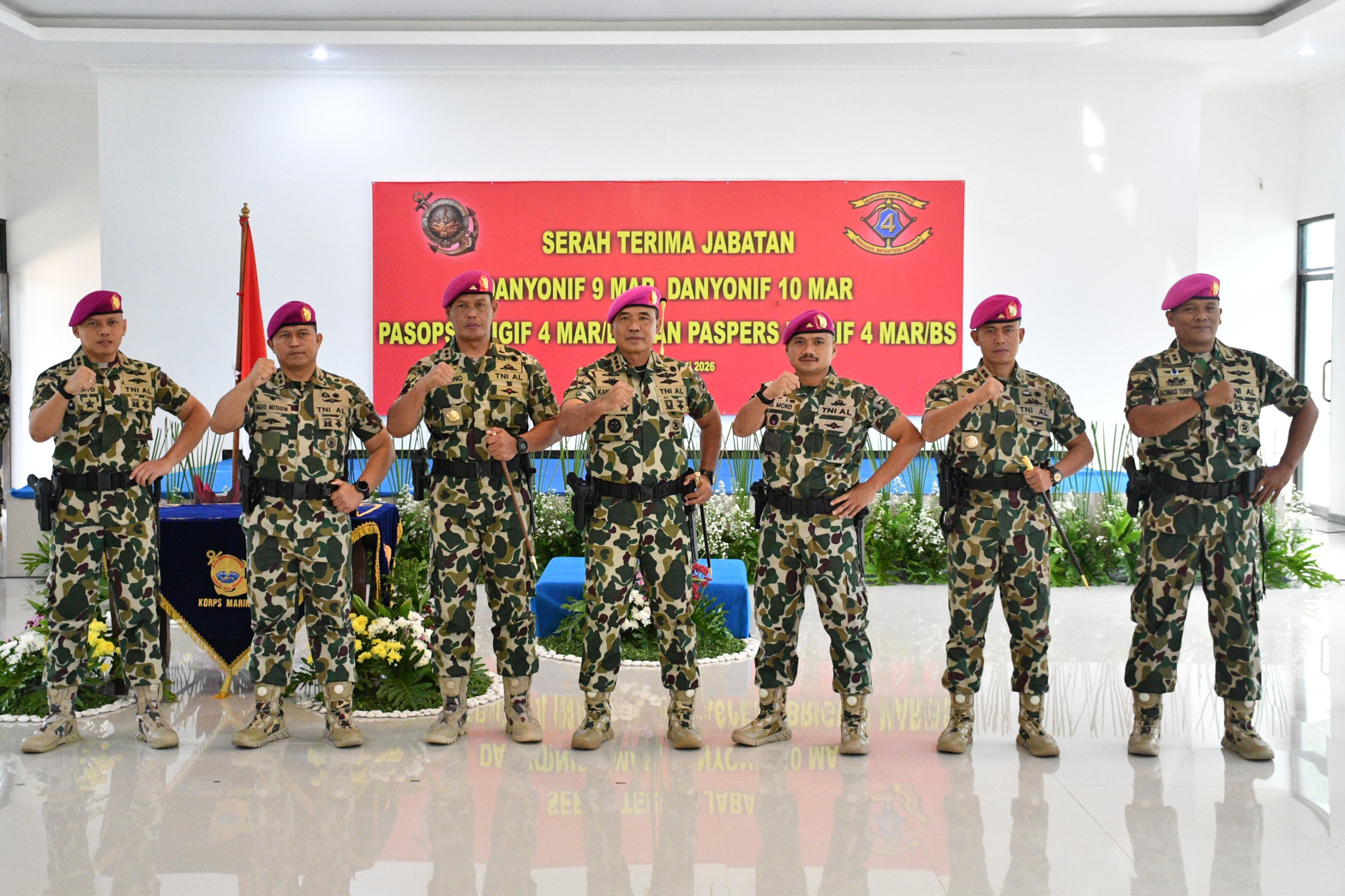 Danbrigif 4 Marinir/BS Pimpin Sertijab Empat Jabatan Strategis
