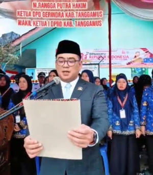 M. Rangga Putra Hakim Bacakan Proklamasi HUT RI ke-81 di Pekon Way Jaha