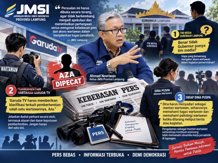 Ketua JMSI Lampung Minta Tim Media Gubernur Jelaskan Kewenangan